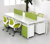 长沙办公家具时尚简约4人位办公桌屏风隔断职员桌工作电脑桌椅