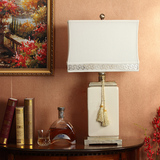 中式方形陶瓷台灯欧式装饰简约现代软装客厅卧室床头书房台灯