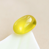 【鸿涛】天然水晶黄色黄金葡萄石未镶嵌裸石戒面戒指
