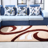 加厚弹力丝亮丝图案地毯客厅茶几卧室沙发加密地毯现代简约可定制