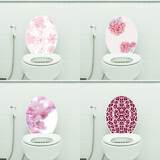 浴室卫生间花卉装饰马桶贴纸保护创意卡通动物墙贴防水磁砖静电贴