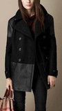2015年冬季新款原单羊毛大衣百搭英伦风女外套欧美范修身皮衣女衣