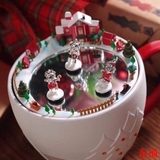 生日礼物旋转木质女生刻字情人节钢琴水晶球创意礼品发条音乐盒