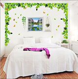 馨床头贴画创意墙壁贴纸田园绿树欧式可移除墙贴儿童房卧室浪漫温