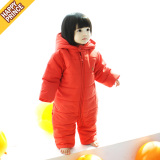 韩版新款婴儿连体衣冬季加厚新生儿衣服装秋冬装男女宝宝棉衣哈衣