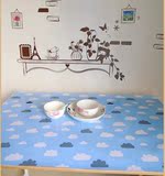 pvc防水防油桌布韩式小清新蓝天白云朵宿舍桌布熊本熊卡通凯蒂猫