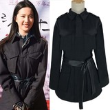 艾衣岑2015秋冬季女装三生三世十里桃花刘亦菲同款黑色韩版短外套