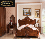 高档柚木双人床欧式全实木床雕花双人床1.8米婚床厂家直销特价床