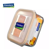 Glasslock微波炉用钢化耐热玻璃饭盒便当盒冰箱保鲜盒密封碗900ml