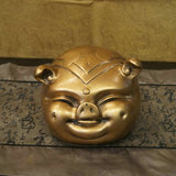 中式仿古家居装饰品高档办公文台工艺品十二生肖风水婚房摆件猪金