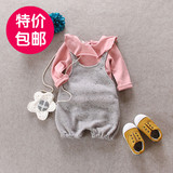 2016新款宝宝春装套装0-1-2-3岁女宝宝2件套婴儿套装纯棉韩版童装