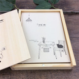 木盒笔记本 A5彩页空白插图内芯 计划本空气猫布面日记本生日礼品