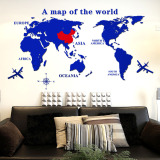 创意家居世界地图办公室墙贴纸亚克力3d立体墙贴客厅装饰卧室贴画