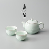 景德镇影青瓷龙泉一壶两杯茶壶茶杯陶瓷特价杯子功夫茶具套装整套