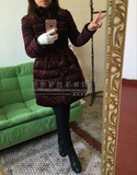 2015新款冬季韩版A字款女装棉衣修身中长款加厚金丝绒棉服时尚潮