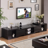宜家家具 实木简约伸缩电视柜茶几组合钢化玻璃电视柜 影视柜包邮
