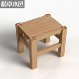 白橡木板凳全实木凳子简约儿童小方凳换鞋矮凳木蜡油家具原创现代