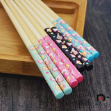 日式儿童筷子 练习训练学习筷实用环保筷便携餐具套装 日本竹木筷