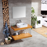 现代简约实木橡木挂墙式浴室柜美式镜框欧式台上盆卫浴柜组合特价