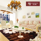 欧式时尚简约3D立体图案韩国丝大卧室茶几垫客厅地毯 田园长毛