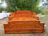 榆木家具全实木1.8米双人仿红木床明清仿古古典家具中式床