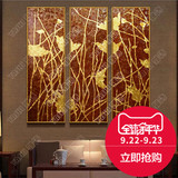 东南亚风格高档泰式金箔画纯手绘油画别墅客厅背景装饰挂画壁画