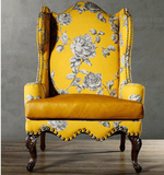 欧式新古典休闲椅美式沙发椅老虎椅软包沙发椅时尚客厅椅单人沙发