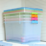 透明收纳箱包装箱塑料特大号汽车滑轮储物箱衣物整理箱组合收纳盒