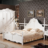 全柏木床1.8米欧式双人床纯实木卧室家具高箱气压1.5米美式婚床