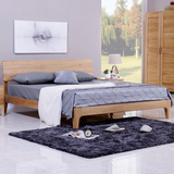 北欧日式新品上市实木床 全实木床北美白橡木双人床 原木简约床