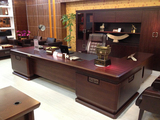 高档品牌家具2.8米3.2米3.6米总裁老板桌大班台大班实木皮老板桌