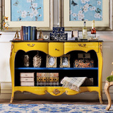[W]奇居良品 法式新古典欧洲进口白榉木家具黄色雕花餐边柜 预定