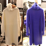 韩国东大门代购2016冬季高领毛衣女套头中长款高龄貂绒加厚学生潮