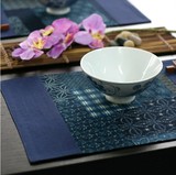 蓝染日式和风棉麻布艺餐垫碗垫盘垫隔热防滑台垫餐桌垫 帛彩堂