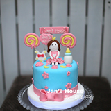简屋 上海同城 小公主翻糖蛋糕 棒棒糖奶瓶 宝宝生日 甜品台