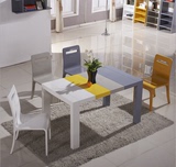爱依瑞斯餐桌 现代 简约 亮光烤漆餐台 小户型 彩色餐桌椅 组合