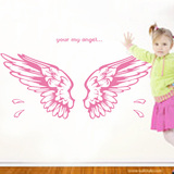 天使翅膀墙贴纸 儿童房卡通温馨浪漫装饰 客厅卧室沙发背景壁贴画