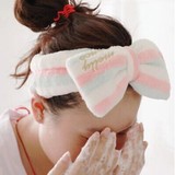 韩版可爱大蝴蝶结绒布束发带洗脸化妆运动发带面膜发箍束发巾包头