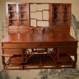 特价全实木老板桌大班台 榆木雕花办公桌写字桌 写字台书桌椅组合