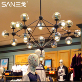 服装店吊灯创意个性餐厅客厅灯现代简约玻璃圆球北欧艺术魔豆吊灯