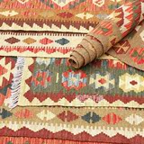阿富汗进口kilim地毯 几何纯羊毛手工地毯 异域民族风地毯地垫