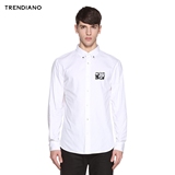 【春夏大减价】TRENDIANO休闲纯棉刺绣长袖衬衫3HC201138P
