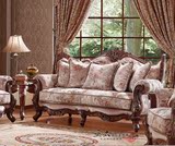 tb热卖美式布艺沙发 三人羽绒 欧式古典客厅家具套装家具x实木雕