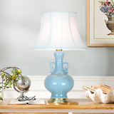 中式台灯现代新古典卧室床头灯创意青花陶瓷装饰台灯欧式客厅台灯