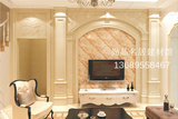 欧式双柱石材罗马柱客厅玄关沙发电视背景墙装饰雕刻大理石方柱子