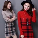 秋冬新款韩版毛衣女中长款高领套头修身显瘦针织打底衫羊绒外套潮