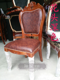 欧式整装纯色餐椅韩式田园现代简约实木象牙白色特价酒店梳妆椅子
