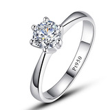 专柜正品Pt950铂金钻戒 女结婚戒指 钻石戒指情侣 周大福简约六爪
