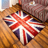 潮流欧美做旧复古个性英国旗地毯客厅卧室茶几防滑耐磨时尚薄地毯