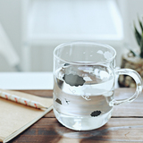 哈墨天气透明玻璃杯子 ZAKKA耐热水杯 带盖勺牛奶咖啡马克杯礼物